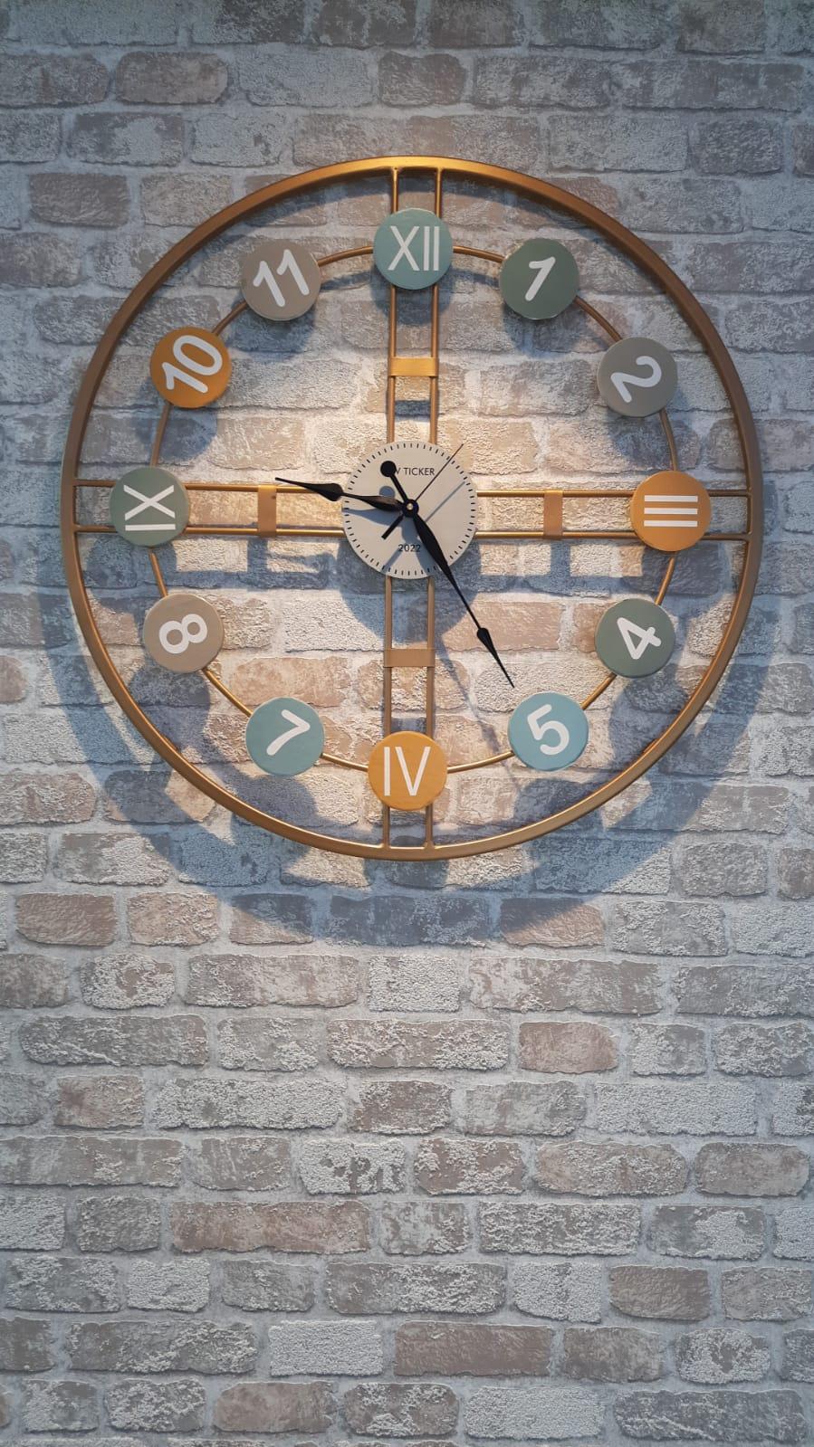 Golden Vintage Metal Wall Clock