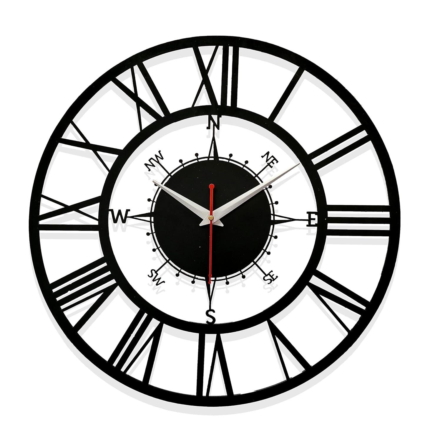 Direction Black Metal Wall Clock - Image 2