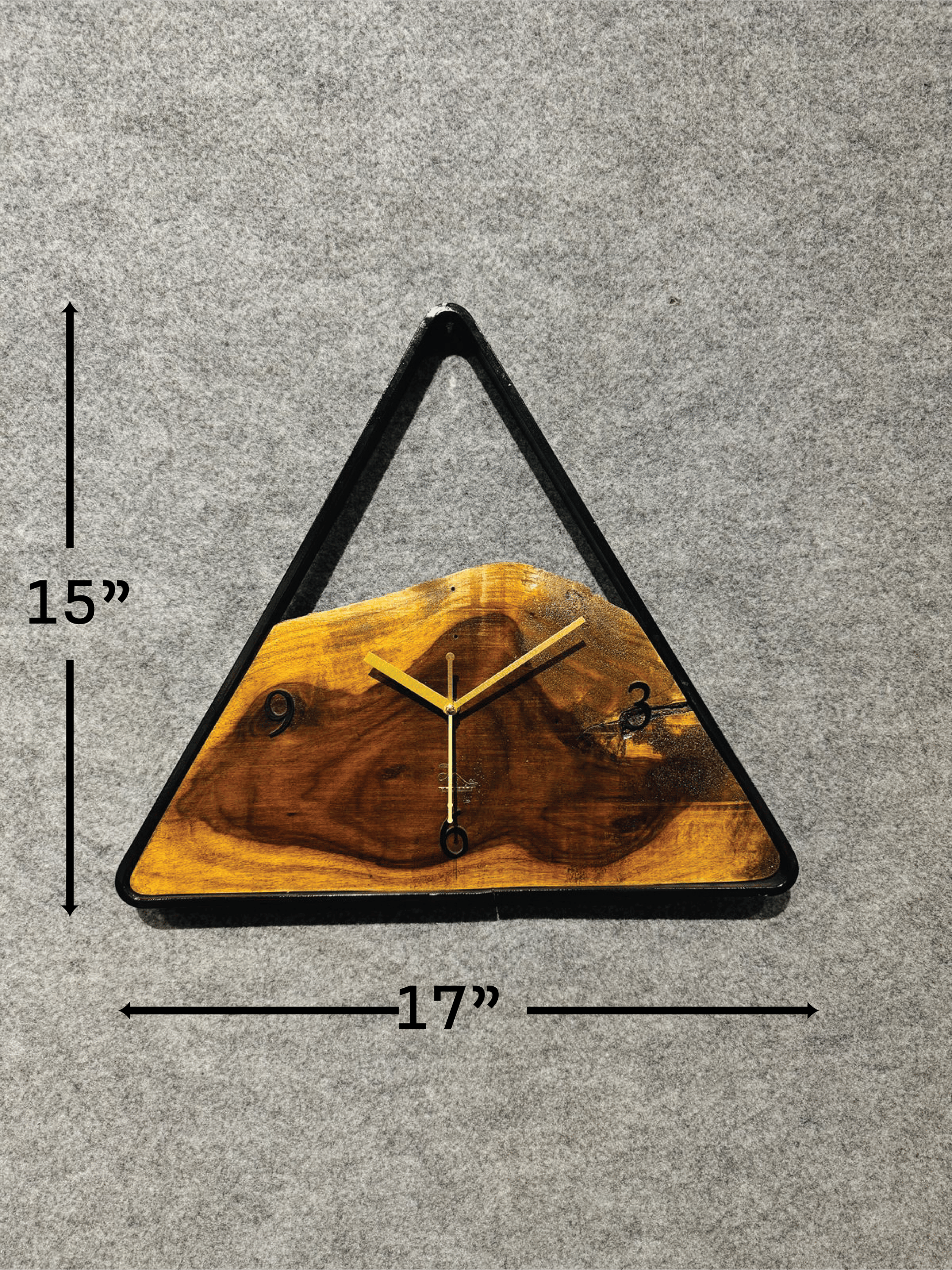 Handmade Natural Wood & Metal Frame Wall Clock - Image 9