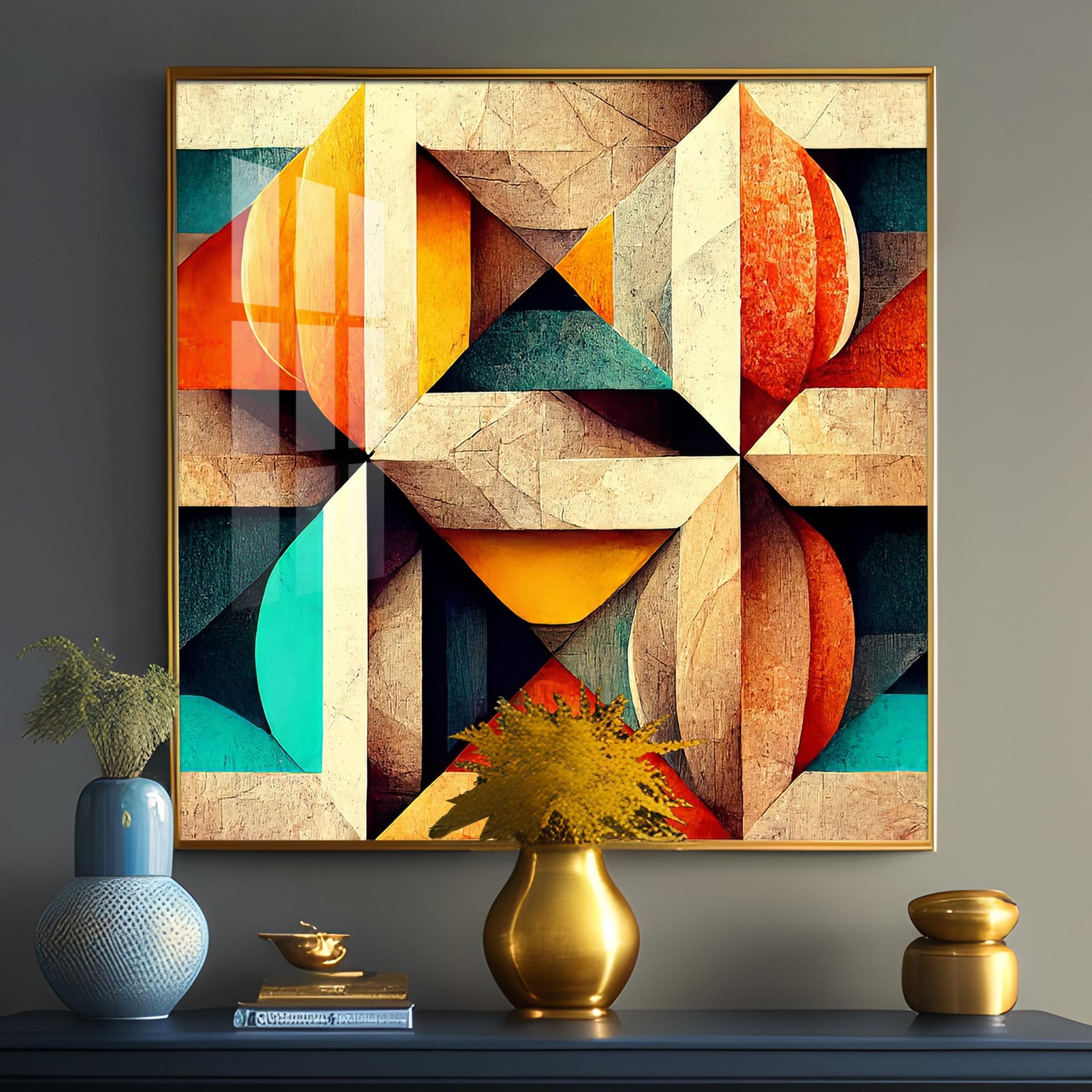 Seamless Pattern Shapes Premium Acrylic Square Wall Art - Image 15
