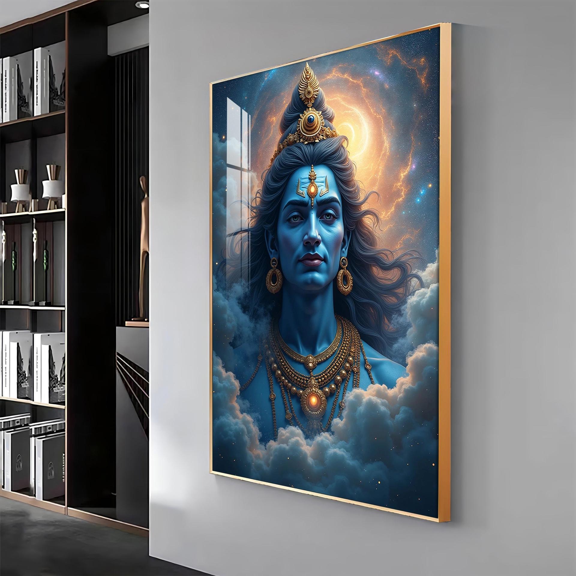 Lord Shiva Cloudscape Premium Acrylic Wall Art - Image 9