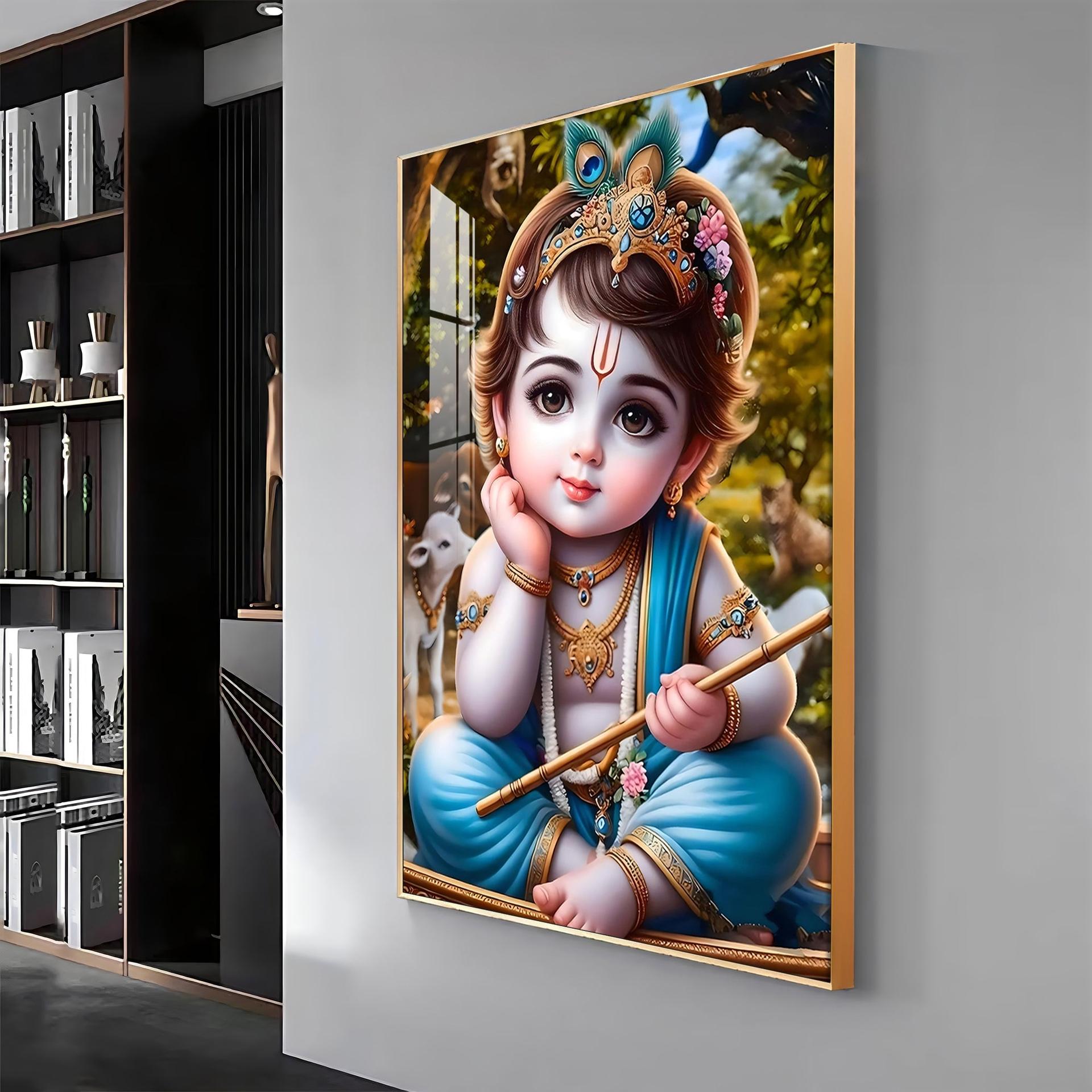 Little Krishna Reverberations Premium Vertical Acrylic Wall Art - Image 14