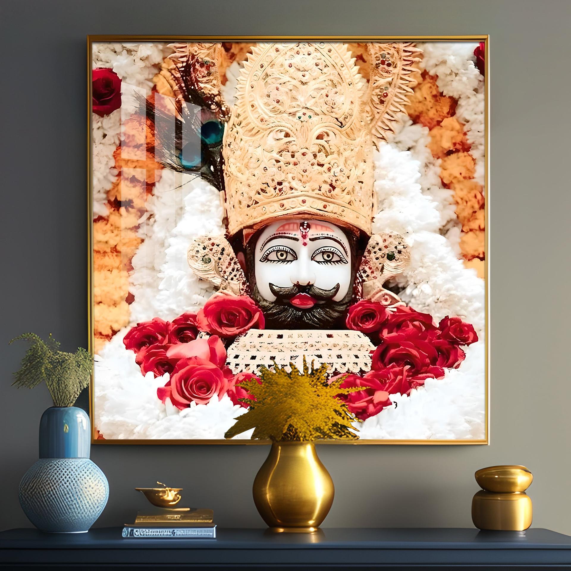 Lord Khatu Shyam Premium Acrylic Square Wall Art - Image 10