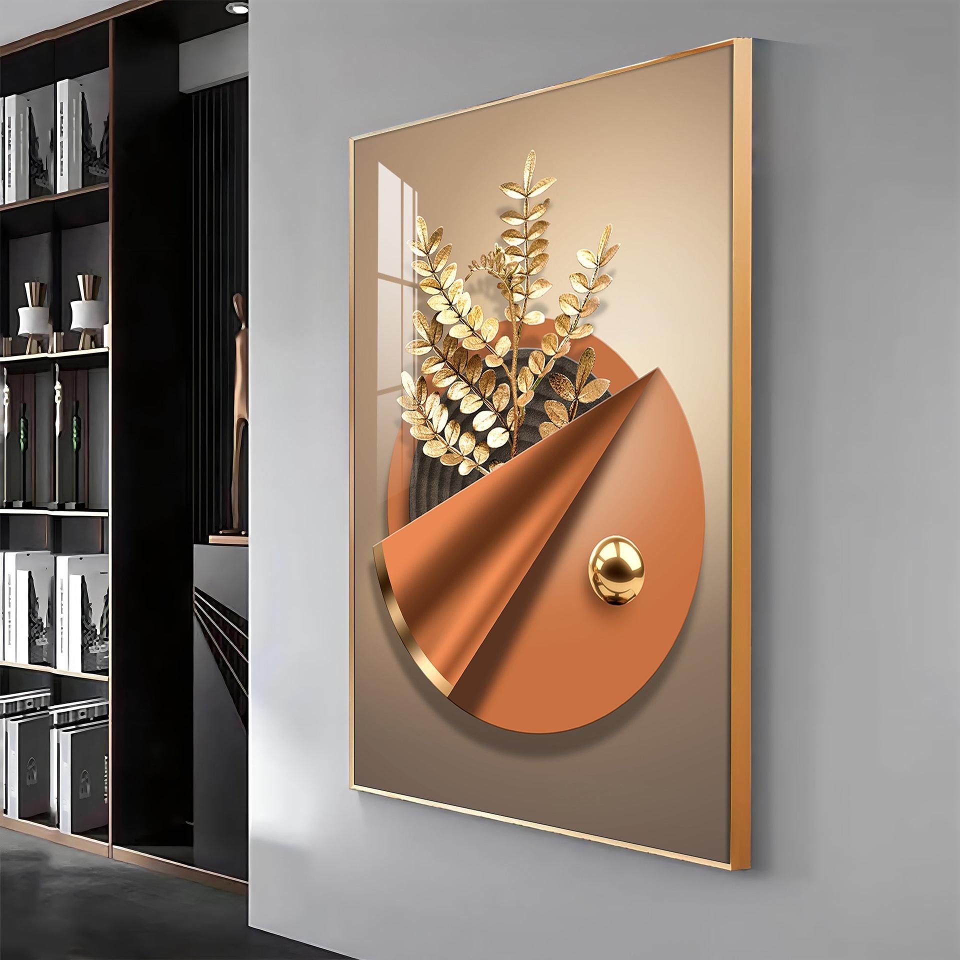 Aura Golden Petals Luxury Crystal Vertical Wall Art - Image 12