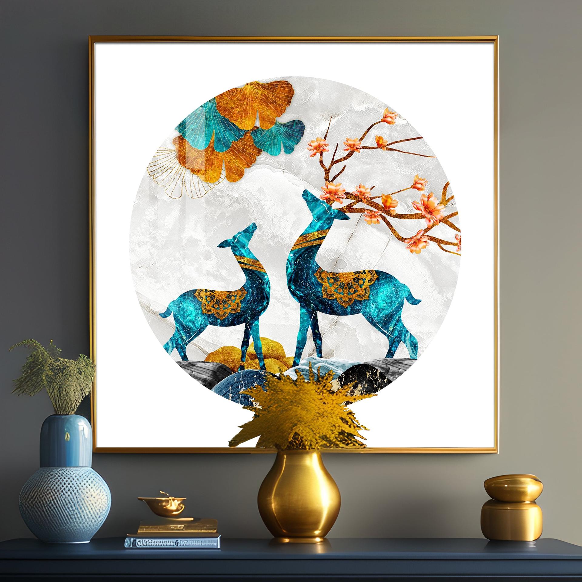 Magical Deer Premium Acrylic Square Wall Art - Image 10