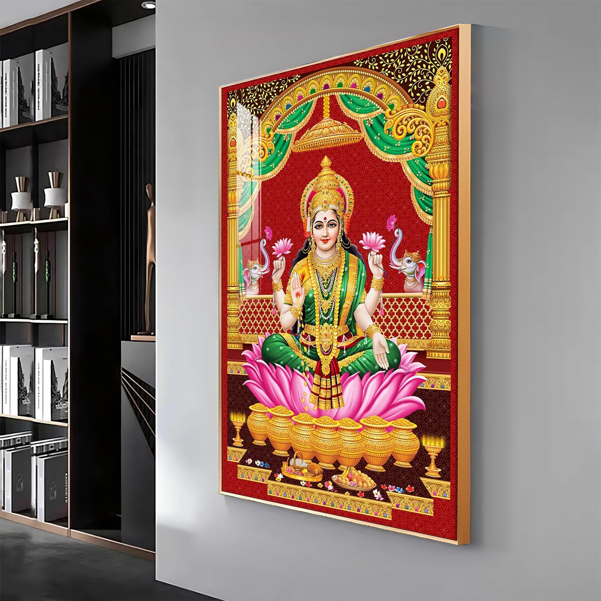 Lakshmi's Blessing Premium Acrylic Vertical Wall Art - Image 16