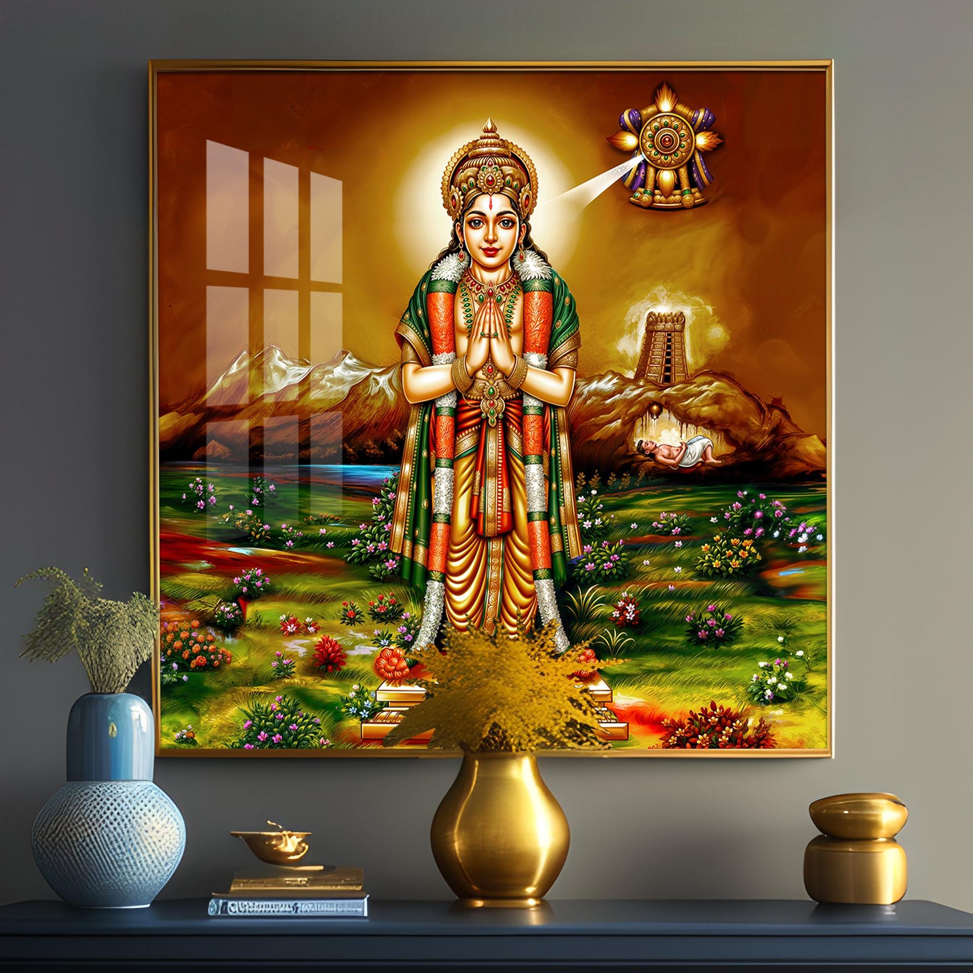 Thirumalisai Alvar Premium Acrylic Square Wall Art - Image 15