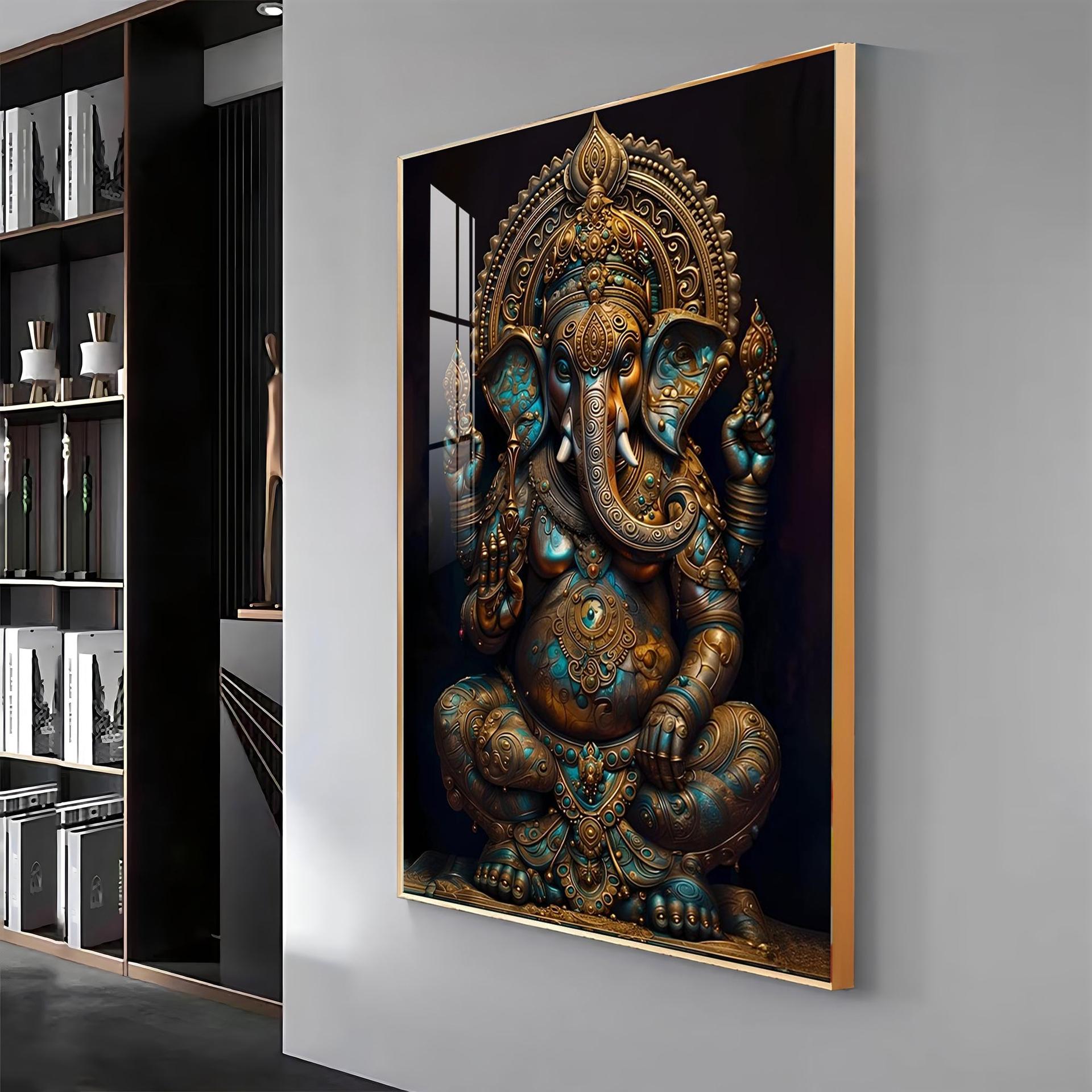 Lord Ganesha Premium Acrylic Vertical Wall Art - Image 7