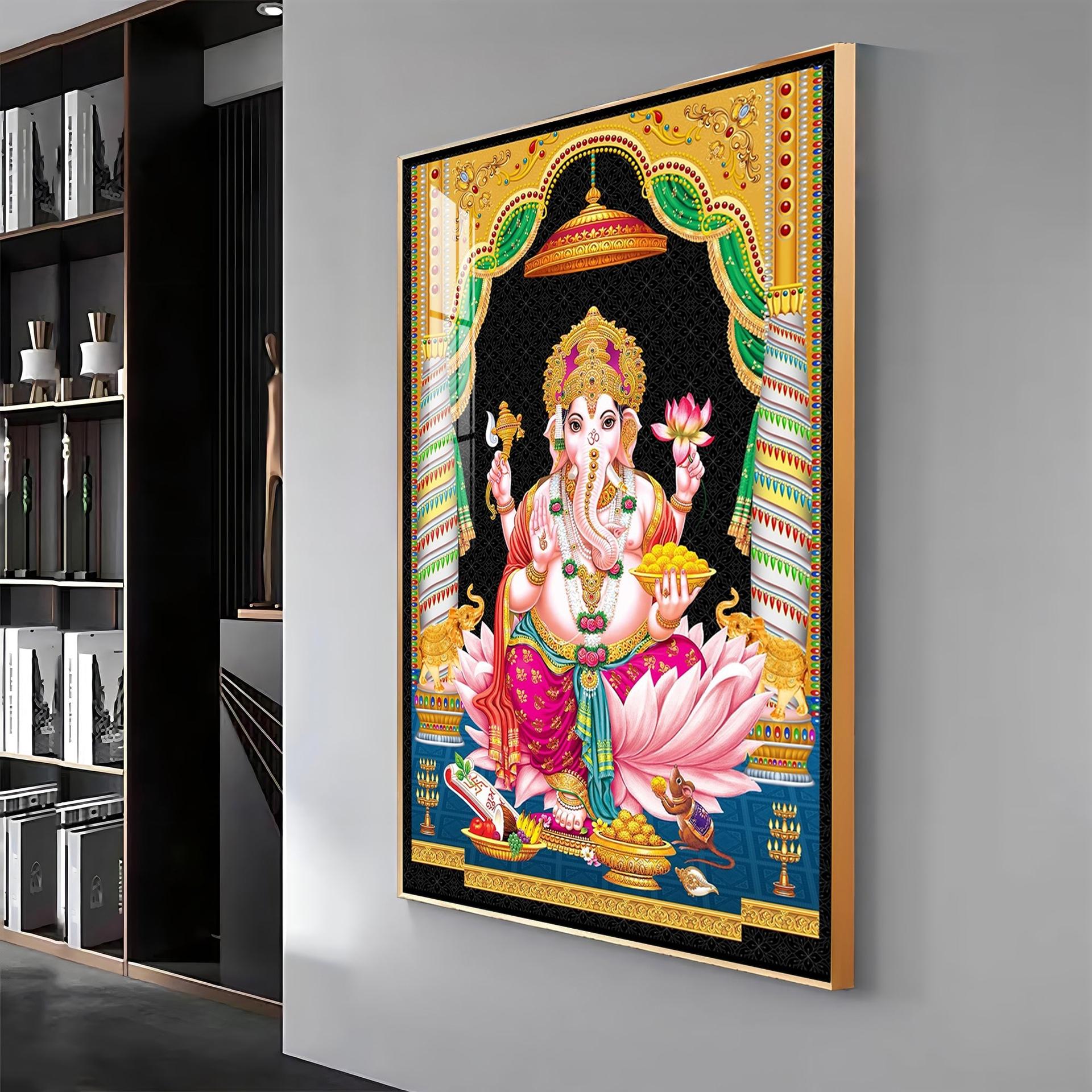 Divine Ganesh Serenity Premium Acrylic Vertical Wall Art - Image 14