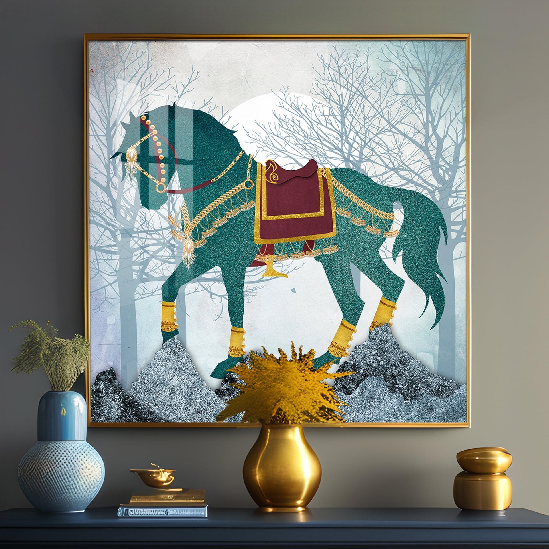 European Abstract Three-Dimensional Horse Premium Acrylic Square Wall Art - Image 13