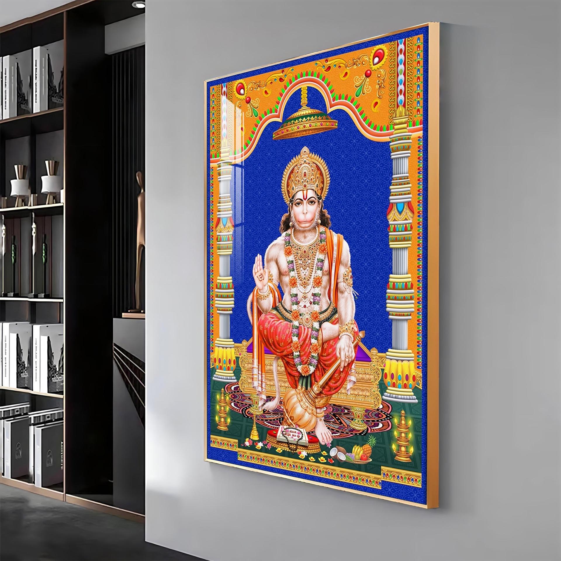 Divine Lord Hanuman Premium Acrylic Vertical Wall Art - Image 16