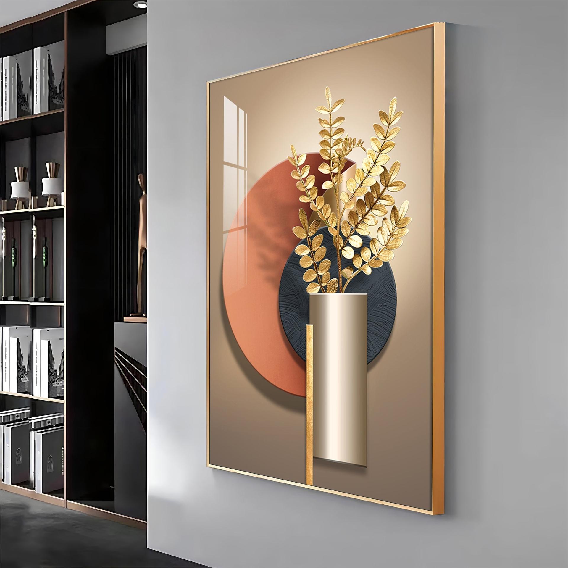 Floral Serenity Vase Luxury Crystal Vertical Wall Art - Image 11