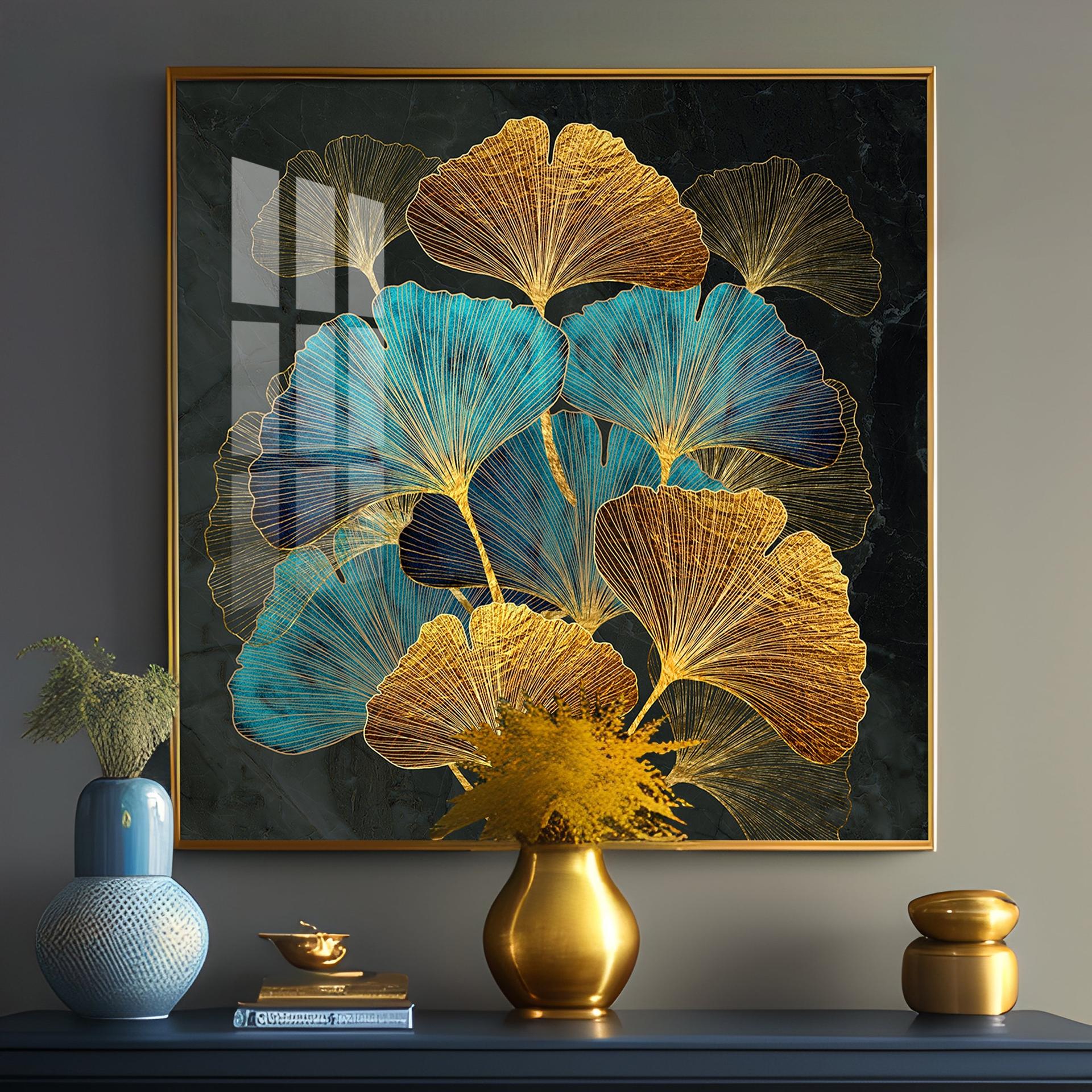 Auspicious Ginkgo Leaf Premium Acrylic Square Wall Art - Image 16