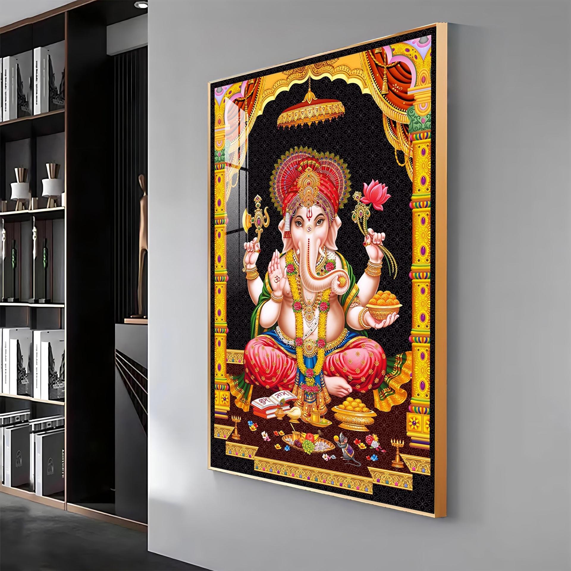 Sacred Ganesha Premium Acrylic Vertical Wall Art - Image 15
