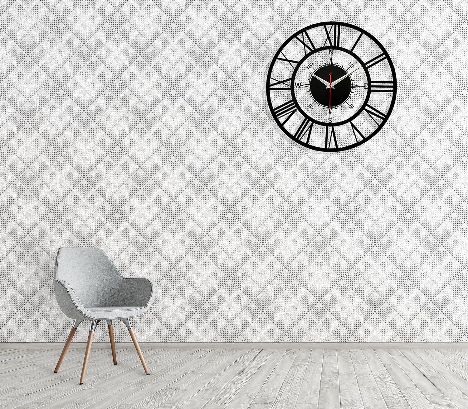 Direction Black Metal Wall Clock - Image 4