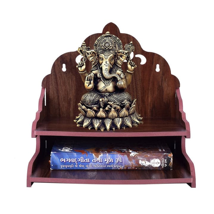 Handmade Beautiful Wooden Temple Wall Hanging And Table Top Home Temple - Image 7