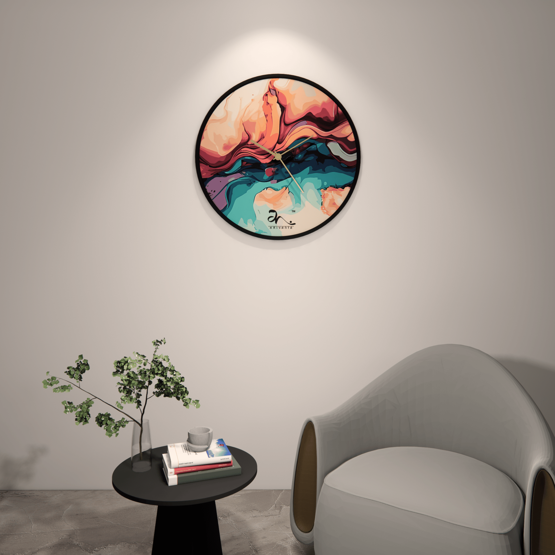 Rainbow Burst Wall Clock Art