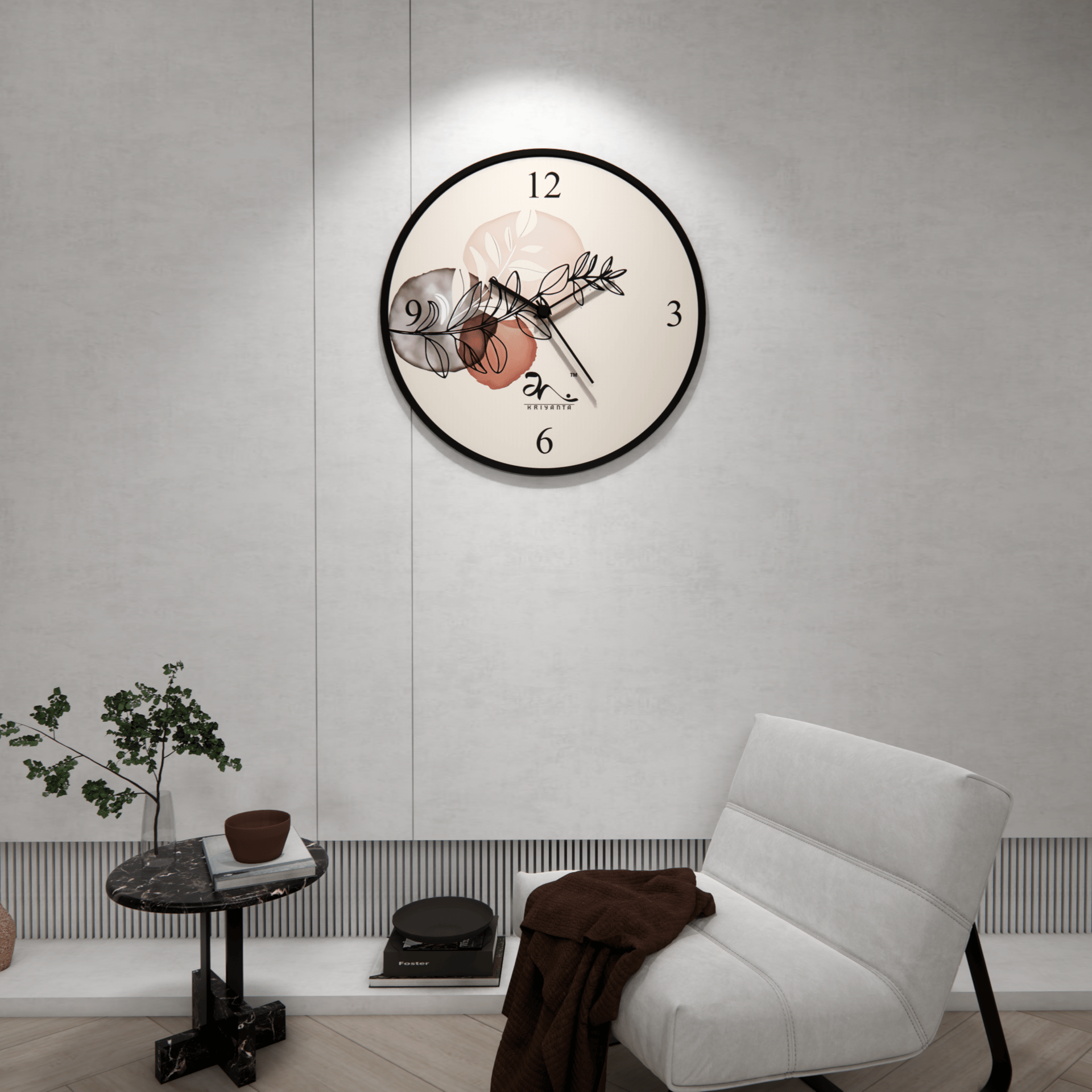 Kinetic Floral Wall Clock Art - Image 2