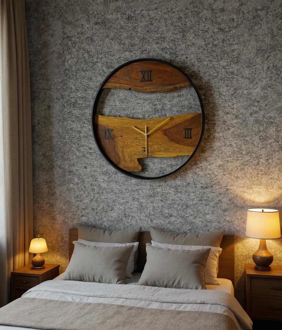 Wood And Metal Frame Wall Clock - Image 35