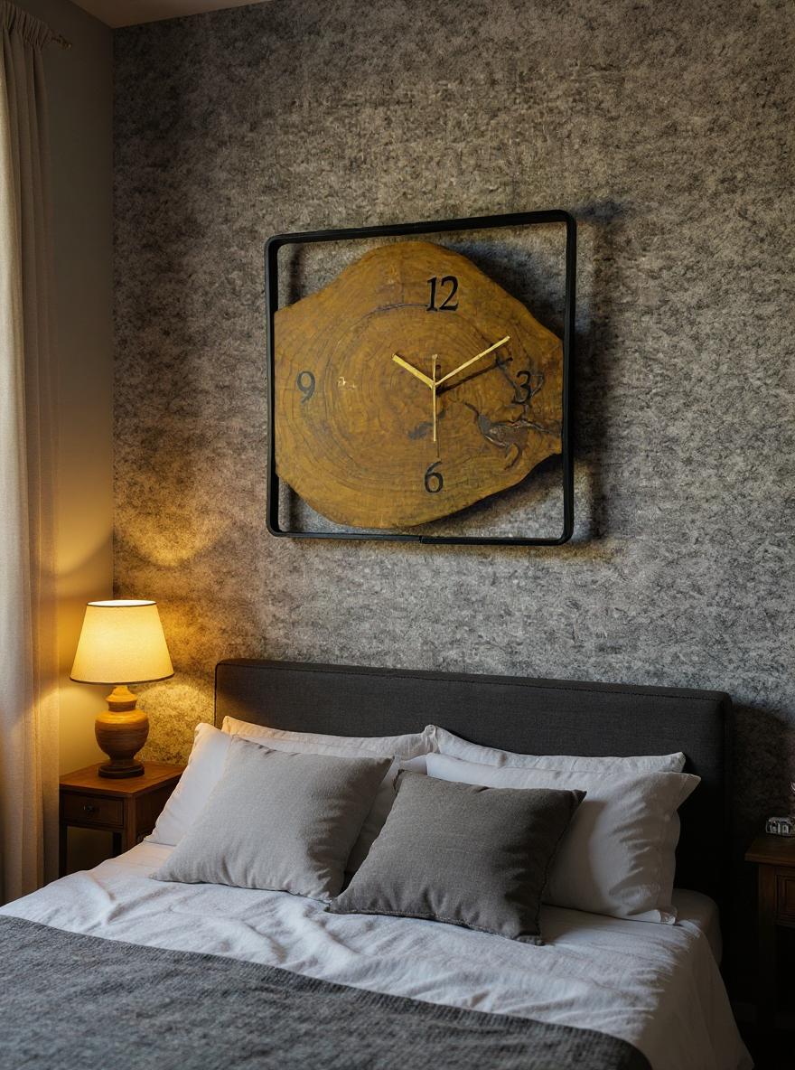 Wood And Metal Frame Wall Clock - Image 24