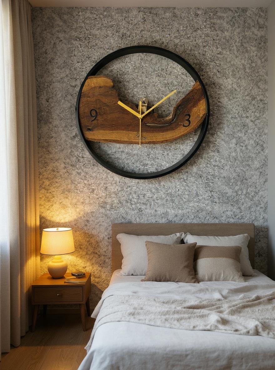 Wood And Metal Frame Wall Clock - Image 39
