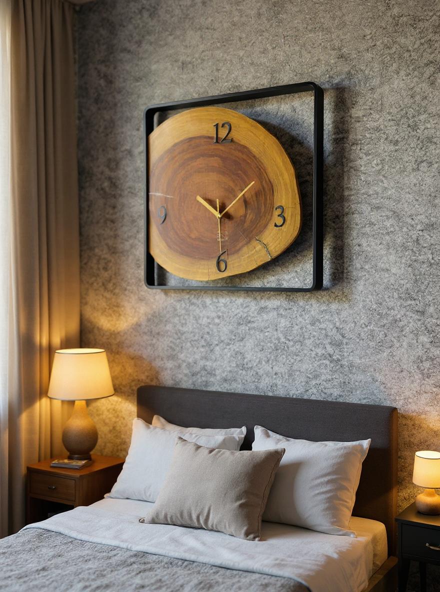 Wood And Metal Frame Wall Clock - Image 40