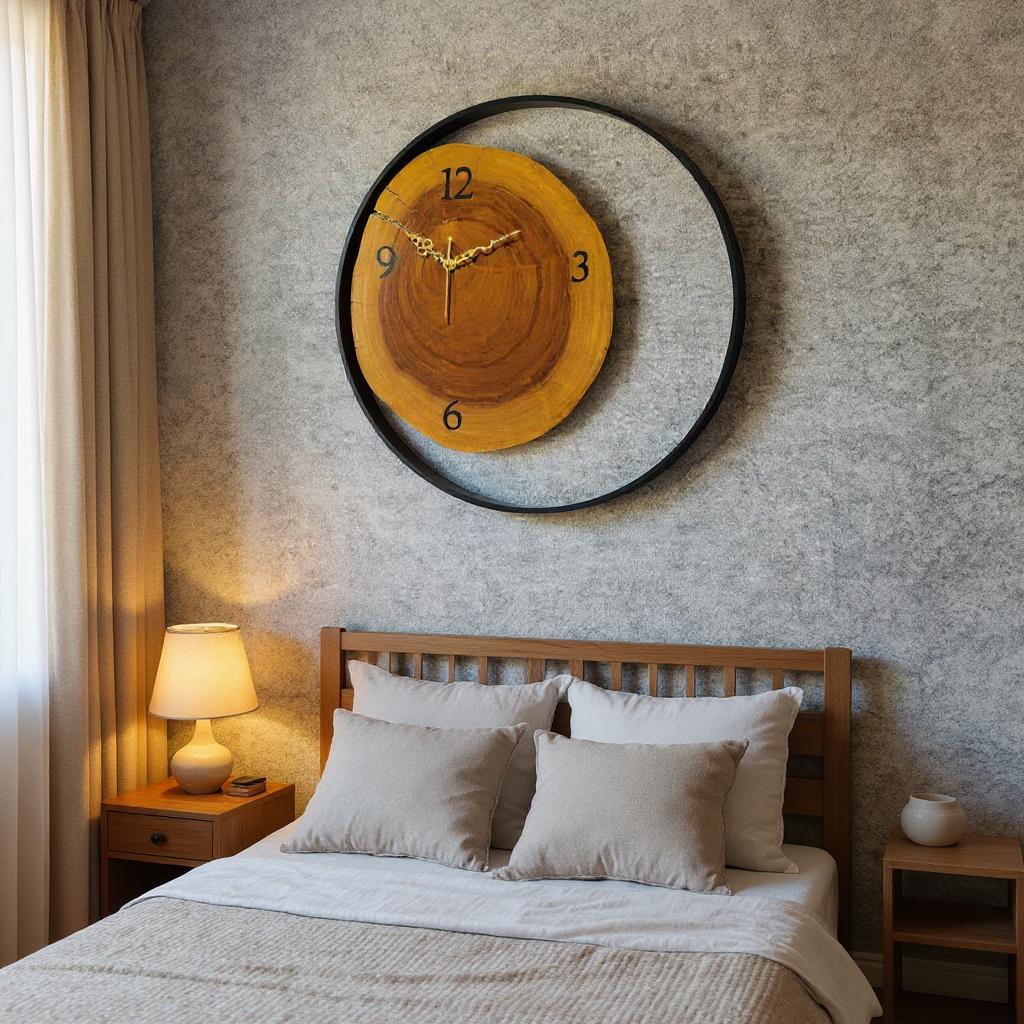 Wood And Metal Frame Wall Clock - Image 37