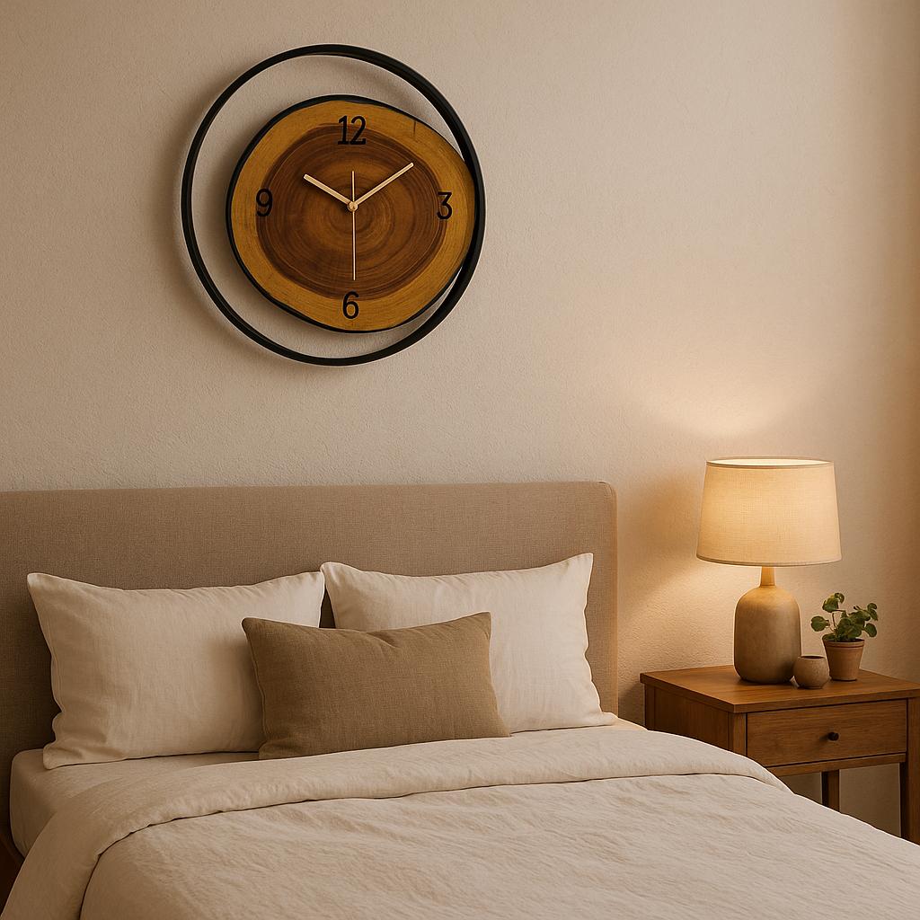 Wood And Metal Frame Wall Clock - Image 30