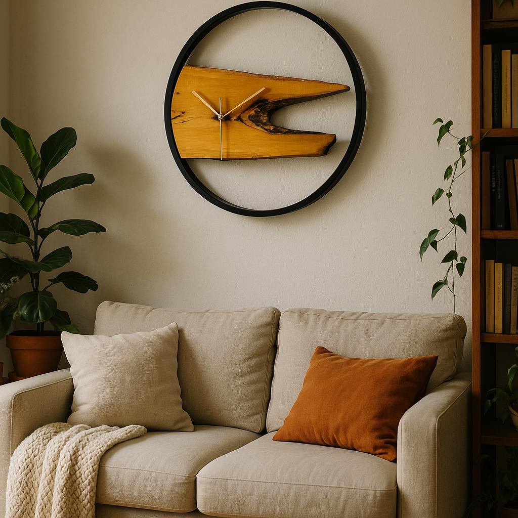 Wood And Metal Frame Wall Clock - Image 21