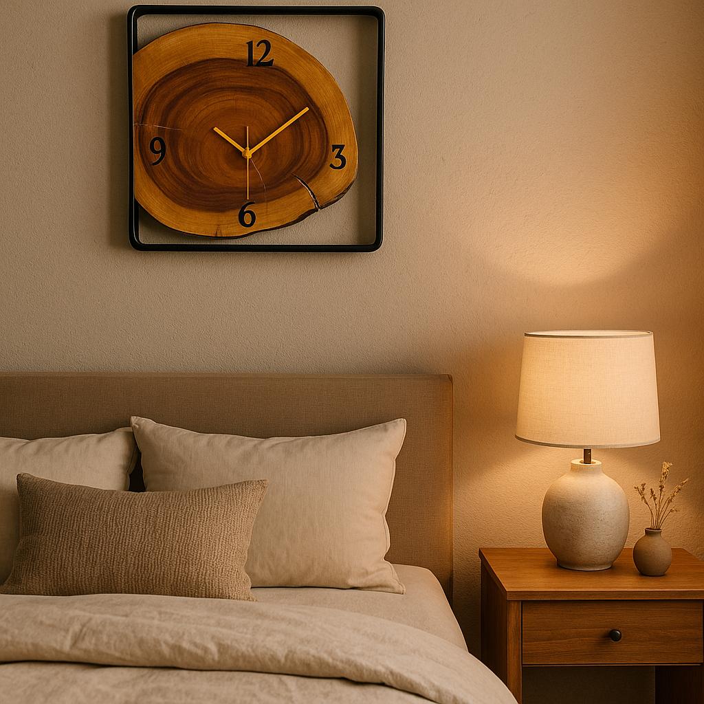 Wood And Metal Frame Wall Clock - Image 18