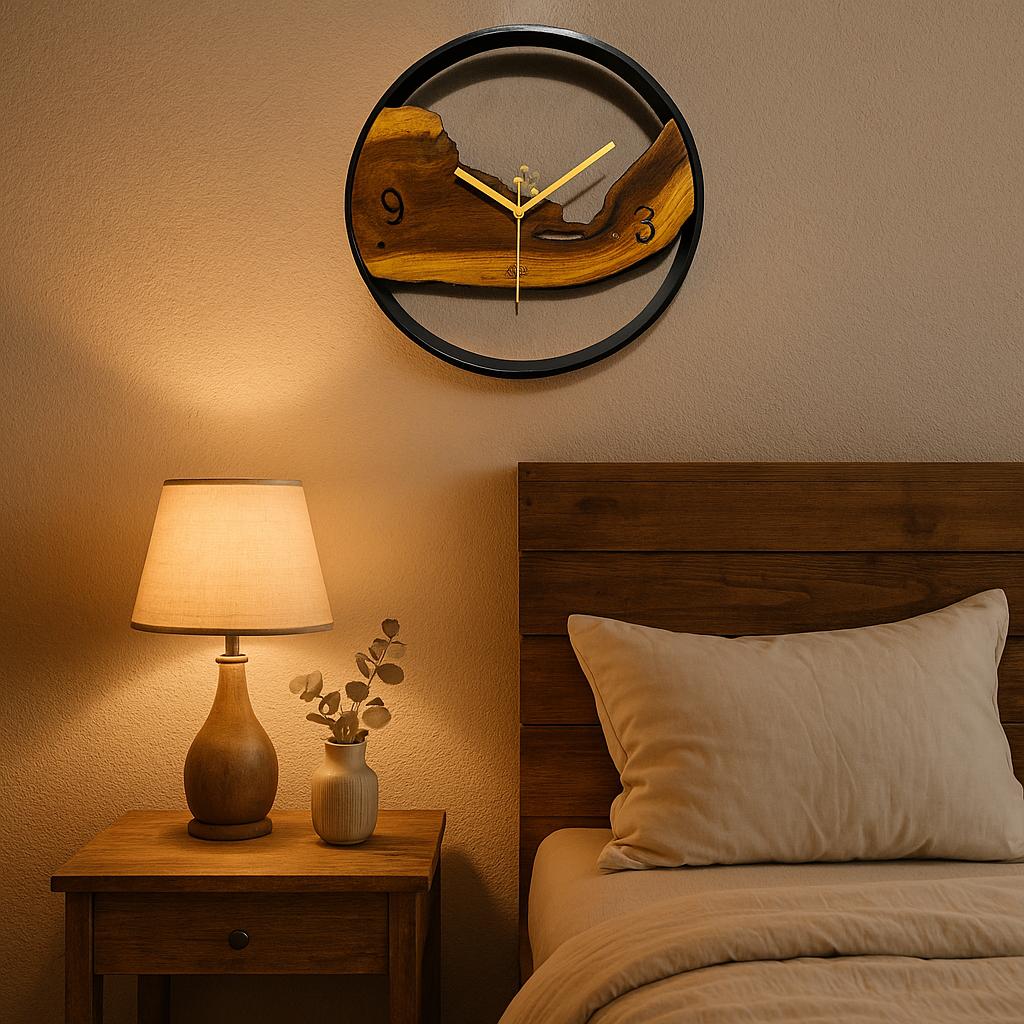 Wood And Metal Frame Wall Clock - Image 19
