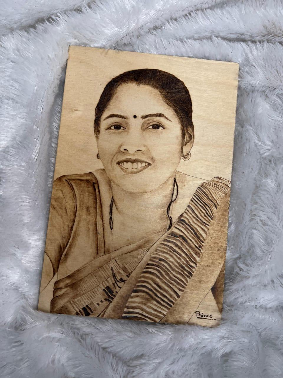 Custom Pyrography Wood Burning Art – Handmade Personalized Home Decor Gift For Loved Ones (a4/A3/A2 Sizes)" - Image 5