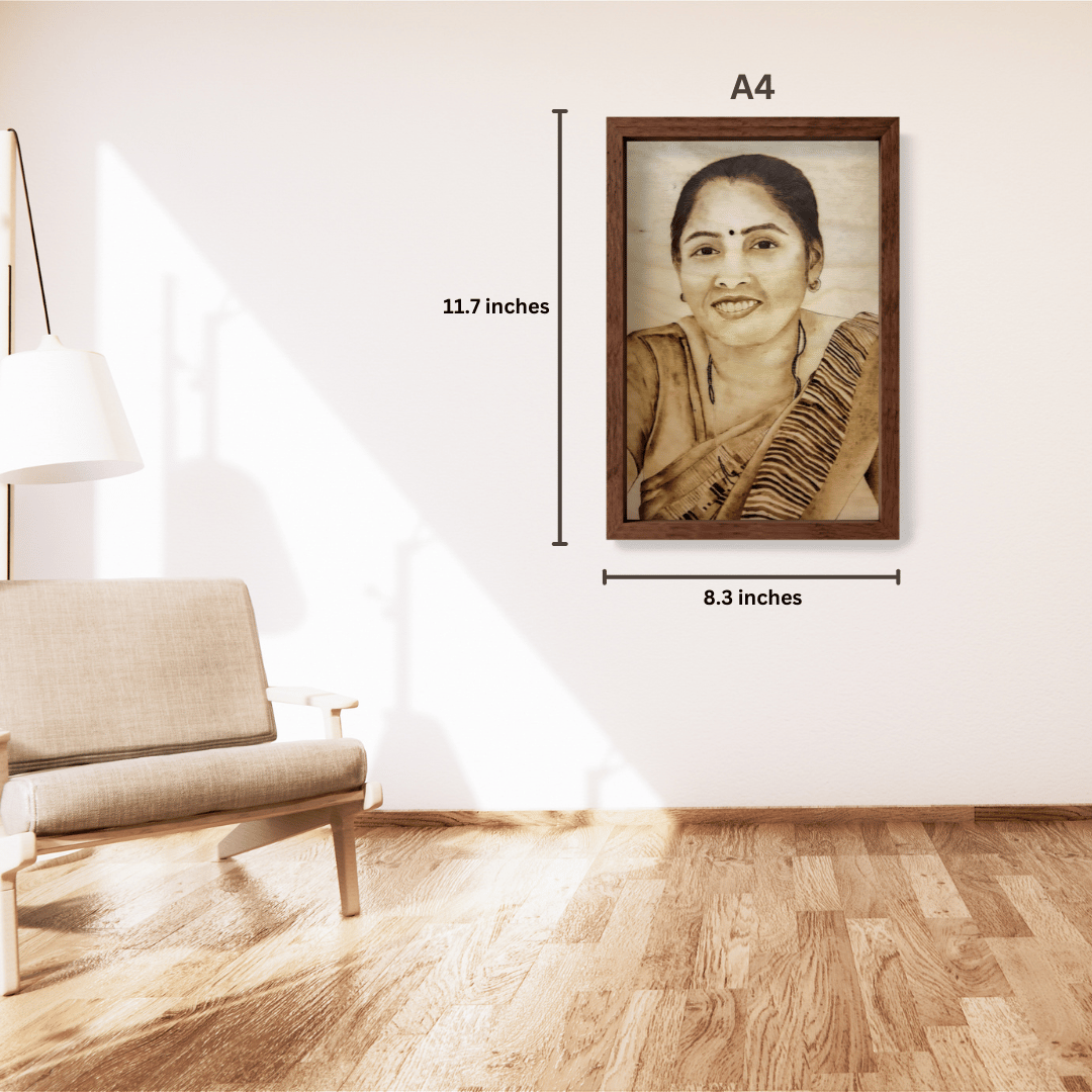Custom Pyrography Wood Burning Art – Handmade Personalized Home Decor Gift For Loved Ones (a4/A3/A2 Sizes)" - Image 7