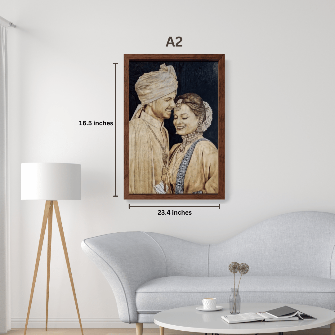 Custom Pyrography Wood Burning Art – Handmade Personalized Home Decor Gift For Loved Ones (a4/A3/A2 Sizes)" - Image 9