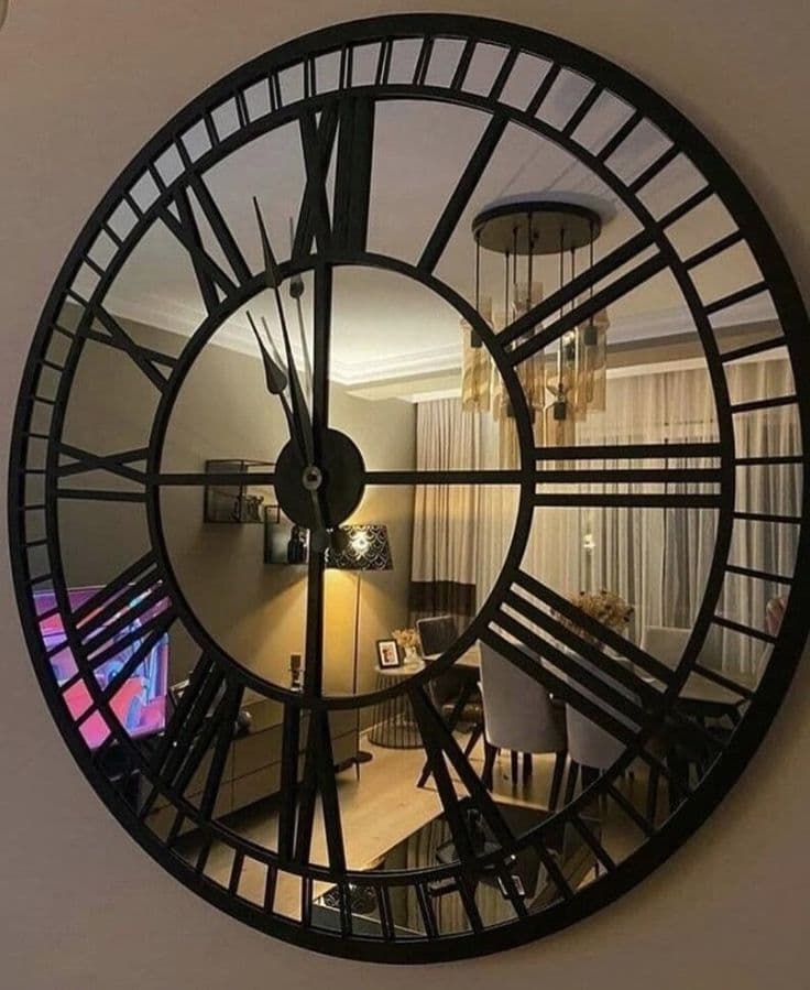 Mirror Metal Wall Clock