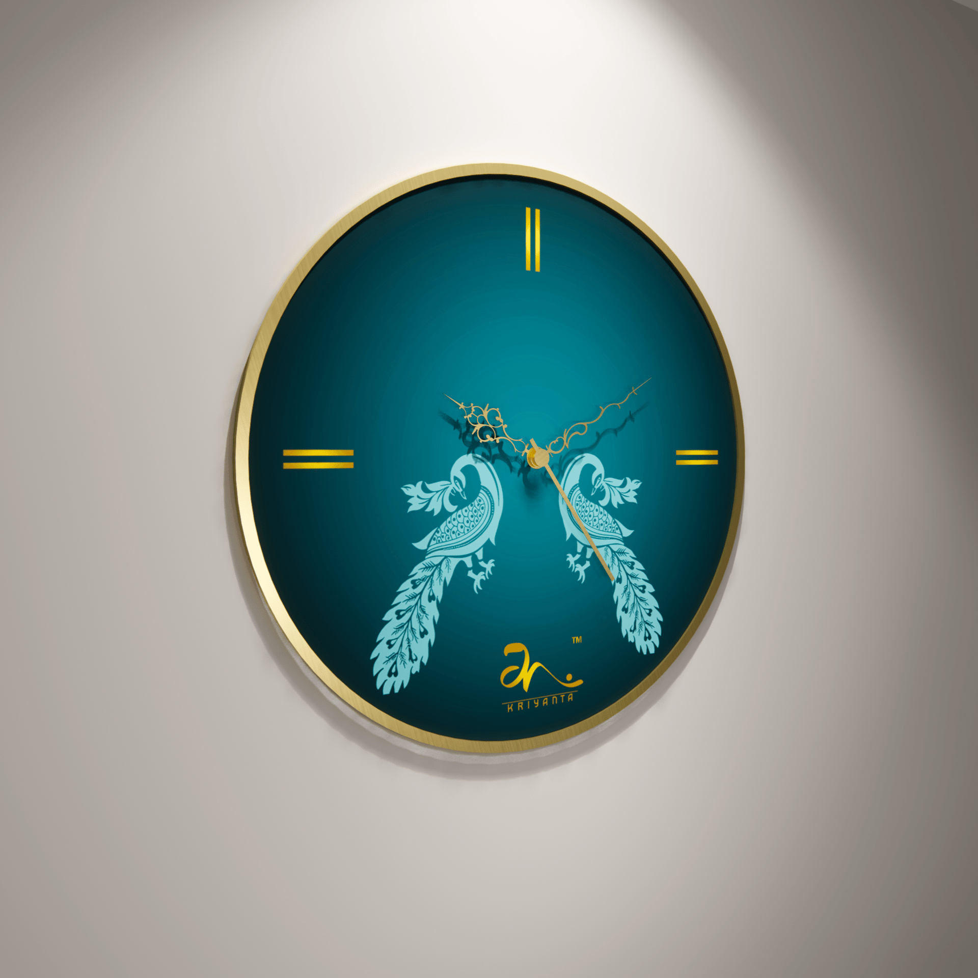 Elegant Peacock Art Wall Clock - Image 3