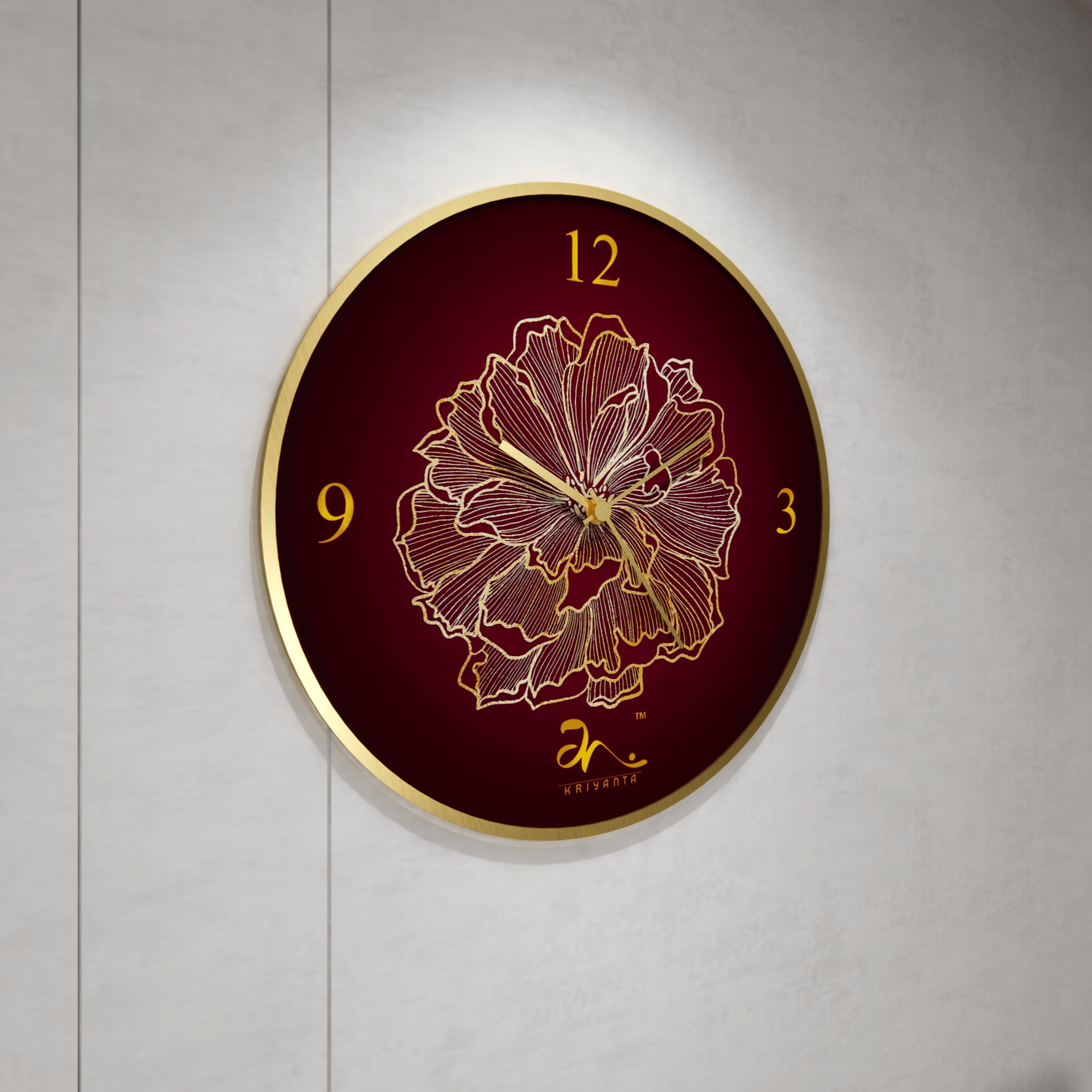 Modern Rose Wall Clock Art - Image 3