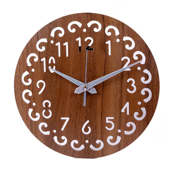 Wooden Wood Carving Wall Clock For Home, Hall, Bedroom, Living Room & Office