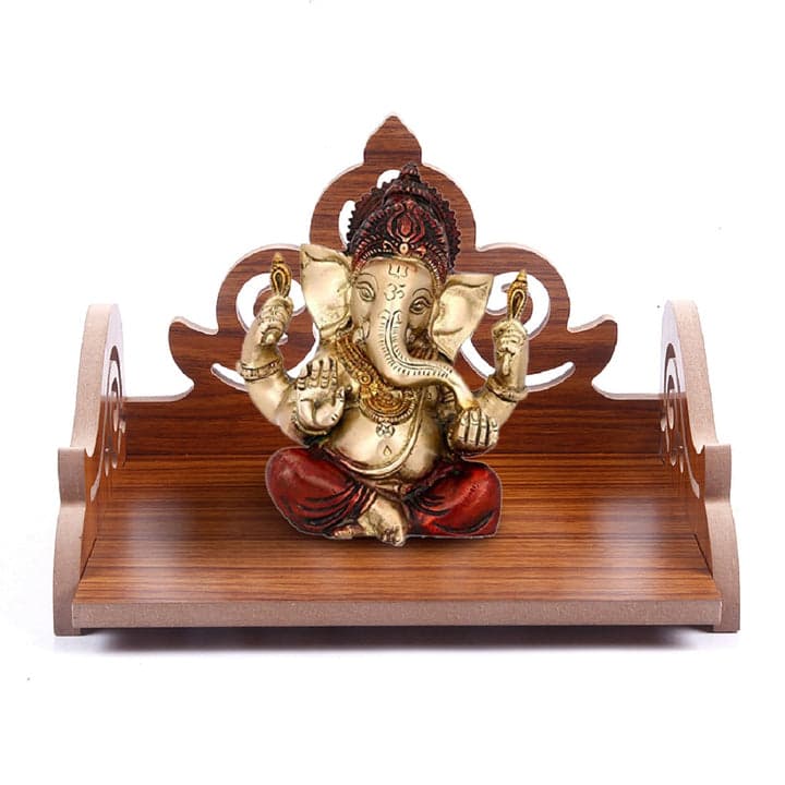 Brown Decorative Beautiful Wooden Temple For Home And Shop | Pooja Mandir For Home And Office/Wall Mounted Temple | Puja Stand