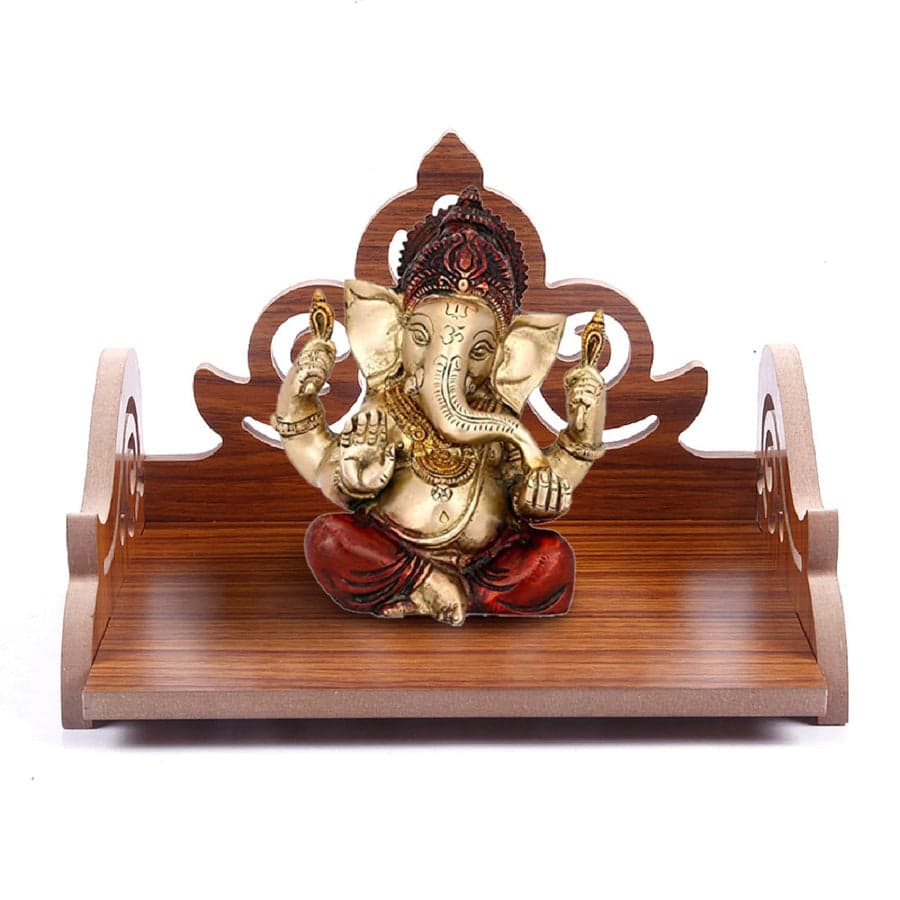 Wooden Mdf Small Temple, Hindolo For Lalla Or Ganesha, Best For Gift
