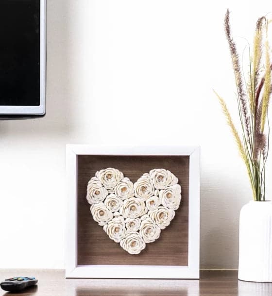 Wall Decor Box White Chippy Heartin