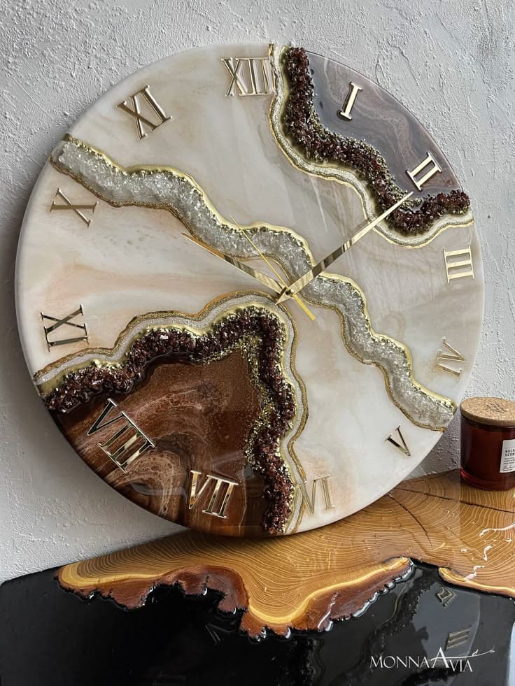 Handmade Customizable Resin Wall Clock - Image 7