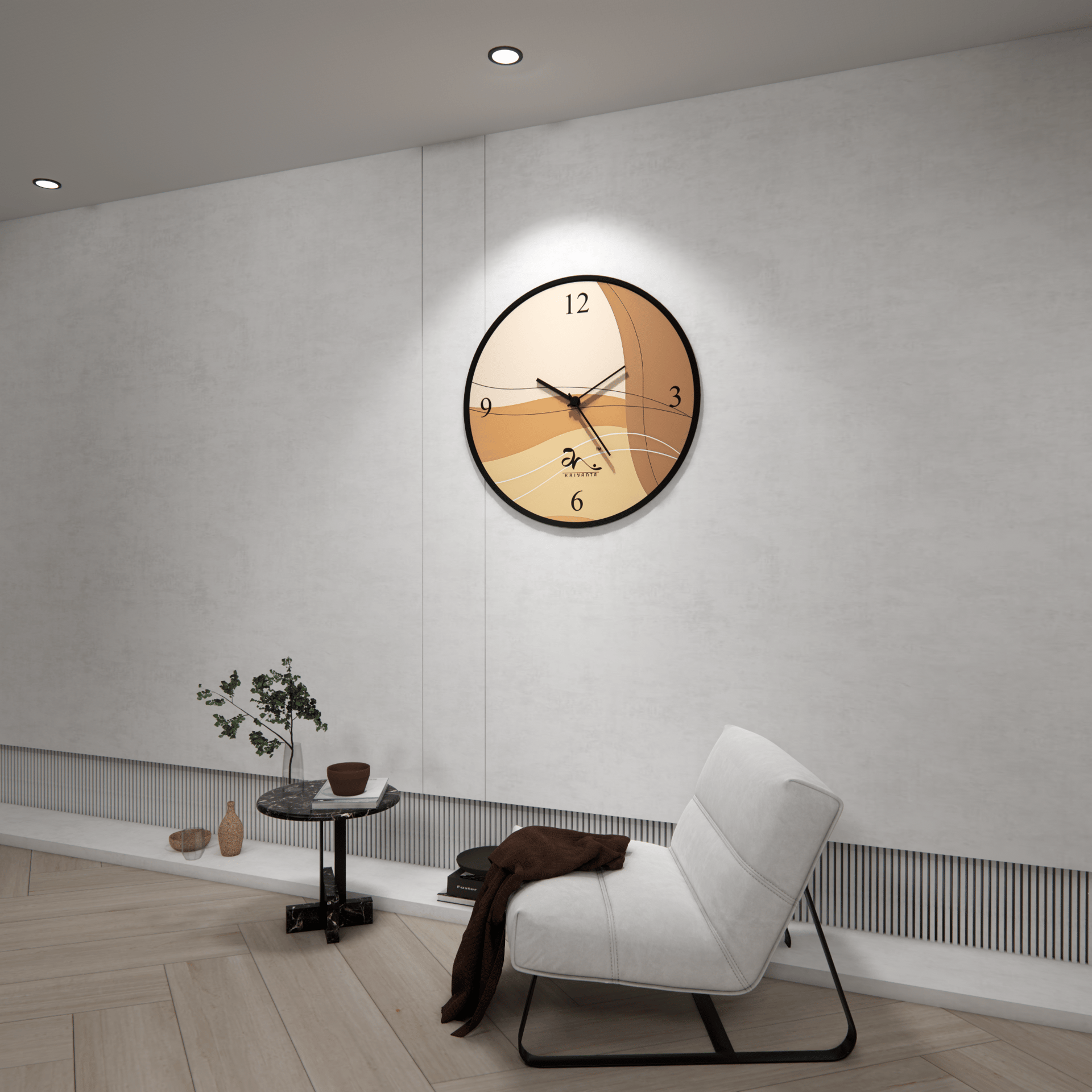 Copper Moonflower Wall Clock Art - Image 4