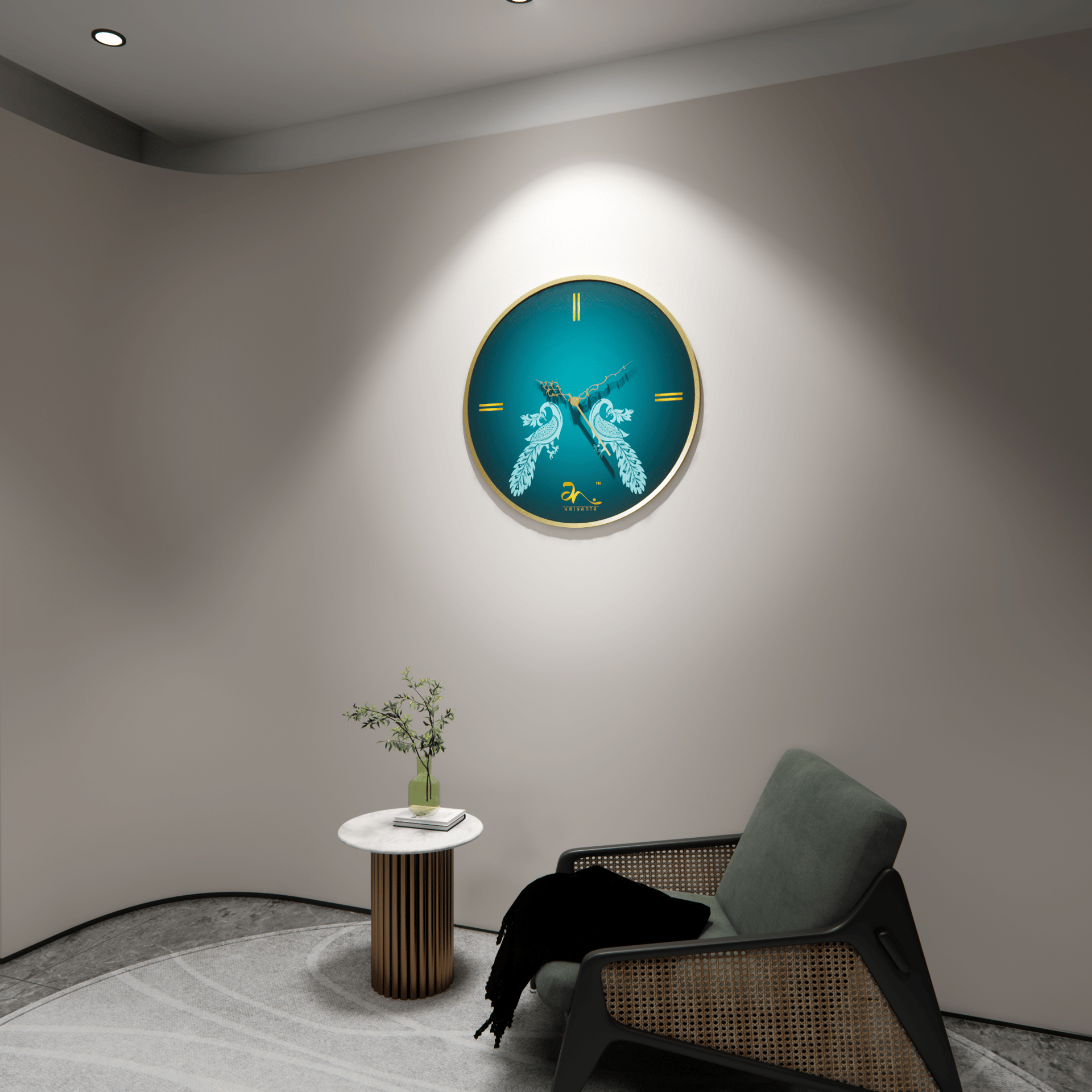 Elegant Peacock Art Wall Clock - Image 4