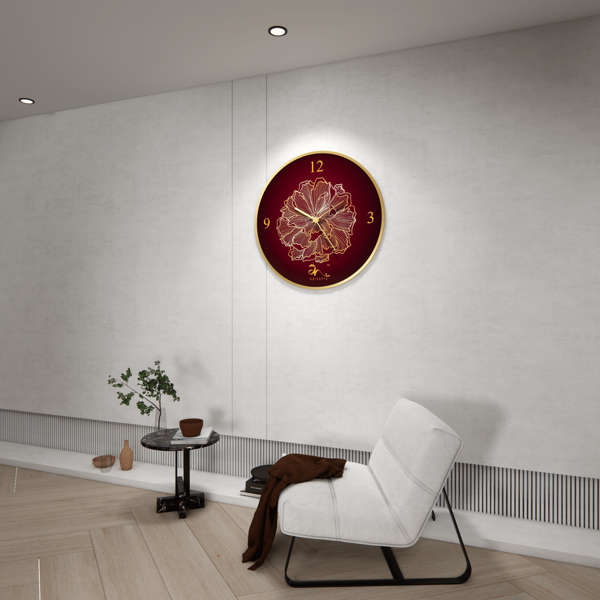 Modern Rose Wall Clock Art - Image 4