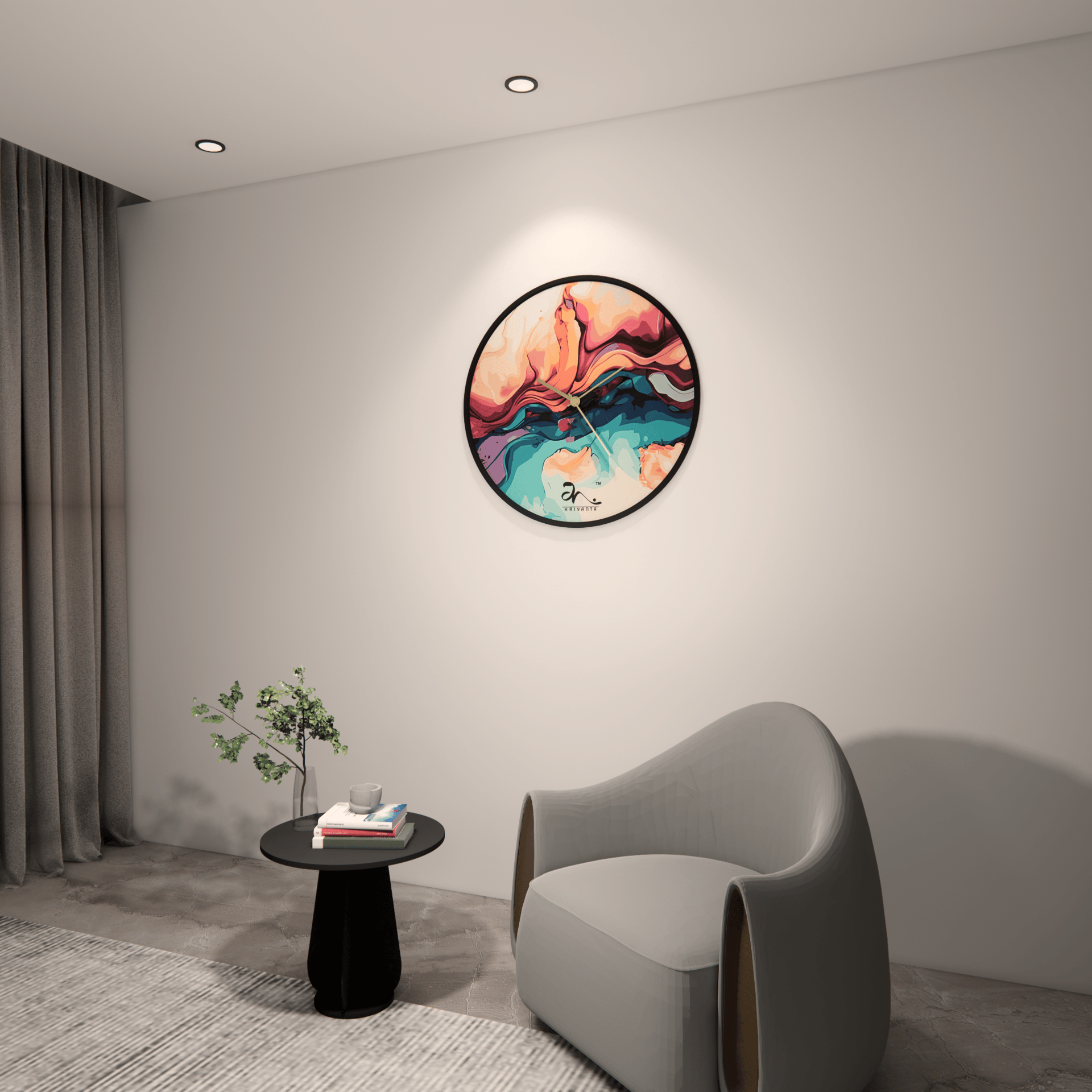 Rainbow Burst Wall Clock Art - Image 4