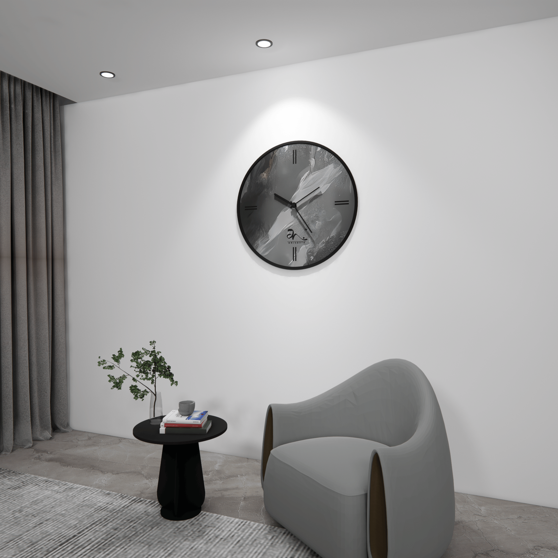 Stone Etched Wall Clock Art - Image 4