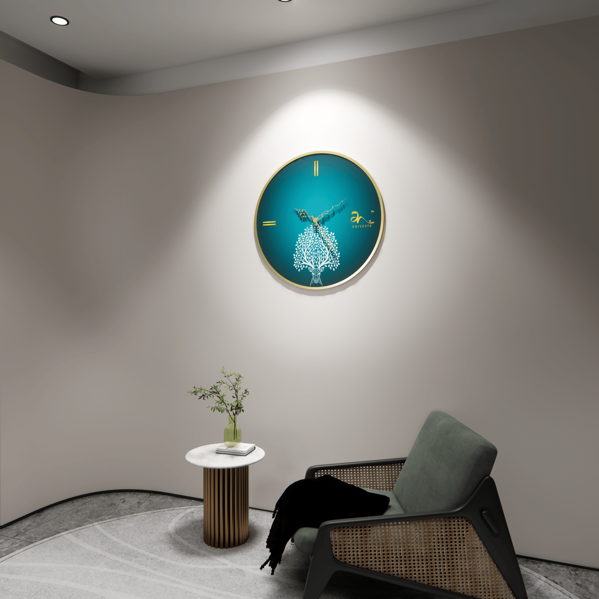 Forest Dear Moon Wall Clock Art - Image 4