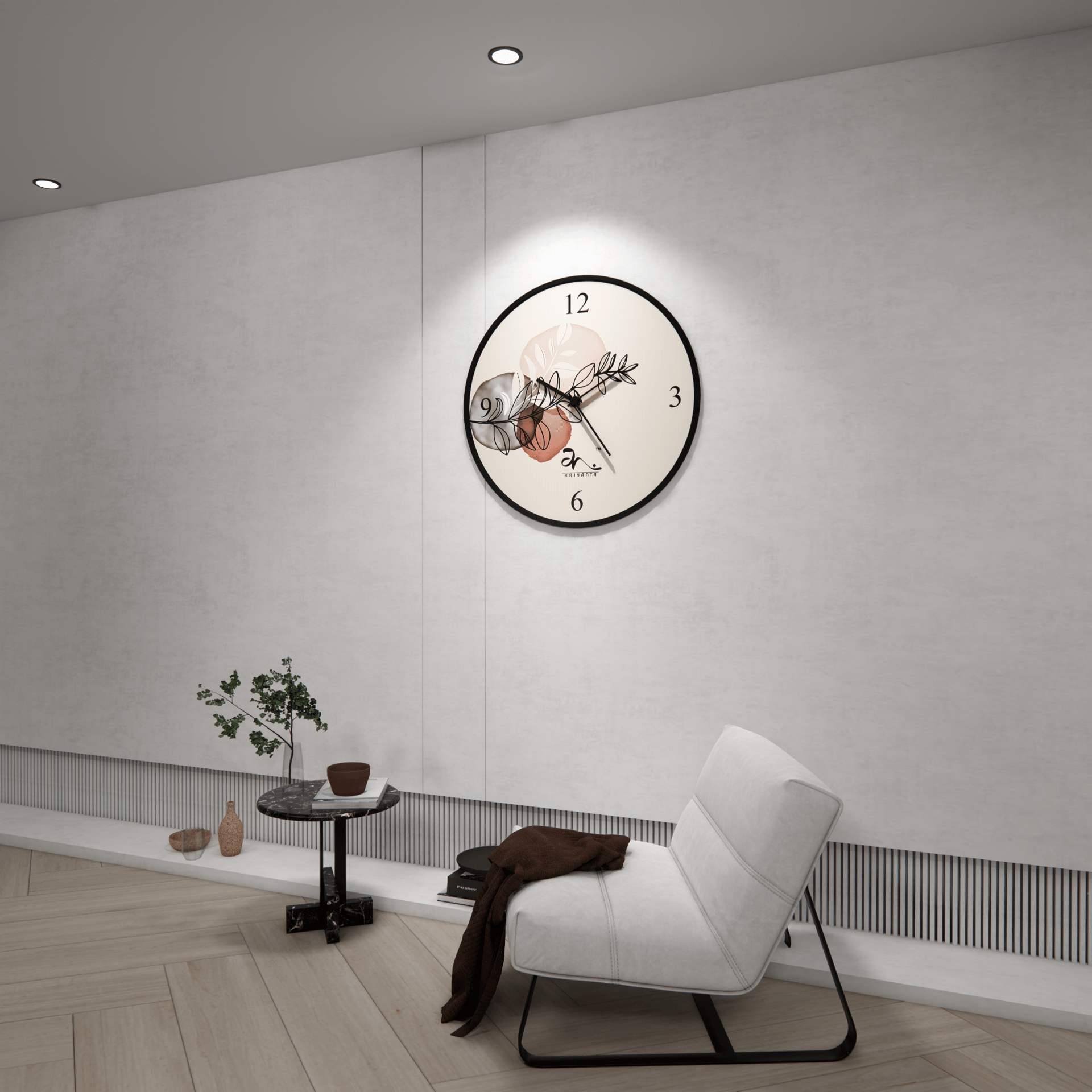 Kinetic Floral Wall Clock Art - Image 4