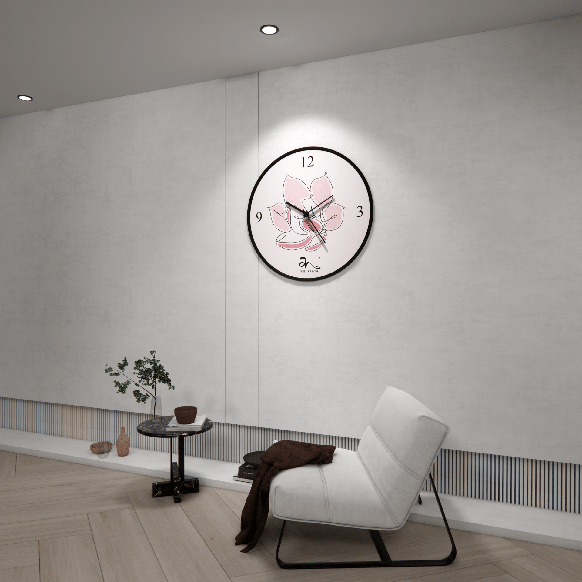 Blooming Serenity Wall Clock Art - Image 4